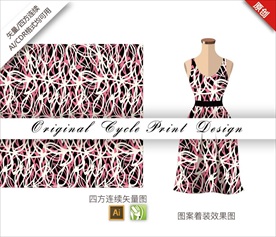 矢量抽象线条四方连续