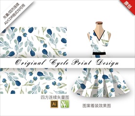 矢量抽象郁金香四方连续