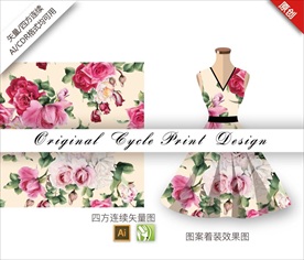 矢量高贵牡丹四方连续