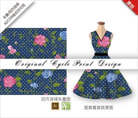 矢量玫瑰四方连续