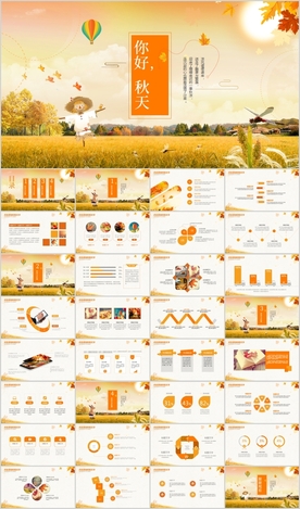 秋天秋季农业稻田丰收节PPT