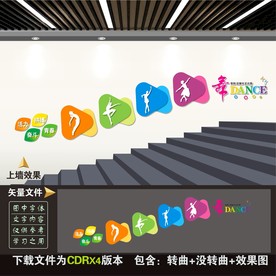 舞蹈楼梯文化墙