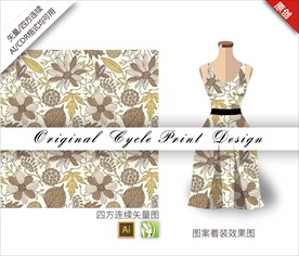 矢量荷兰菊树叶四方连续