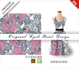 矢量抽象腊梅四方连续