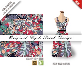 矢量抽象几何四方连续