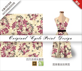 矢量抽象番红花四方连续