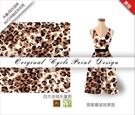 矢量抽象豹纹四方连续