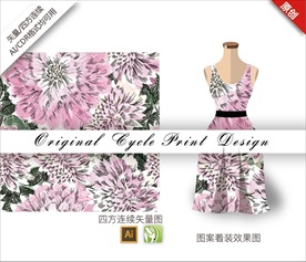 矢量抽象荷兰菊四方连续