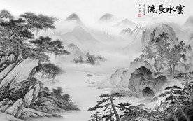 简约山水画 TIF分层 中式