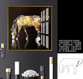 中式轻奢珐琅彩高档玄关装饰画