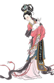 嫦娥手绘矢量图