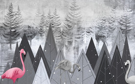 火烈鸟北欧新装饰画 TIF分层