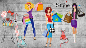 个性女装背景墙