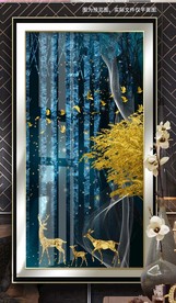 发财树麋鹿装饰画