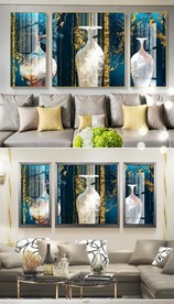 新中式平安寓意花瓶沙发装饰画