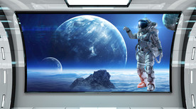 星球太空宇航员背景墙