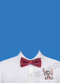 女生领结白衬衫