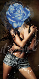 蓝色妖姬性感美女线条装饰画玄关