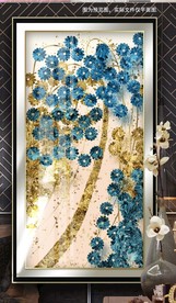 发财树玄关过道立体装饰画晶瓷画