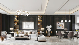 现代  轻奢  客厅 餐厅