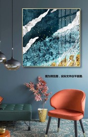 北欧珐琅彩大海海浪装饰画