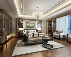 新中式  卧室  床  衣柜