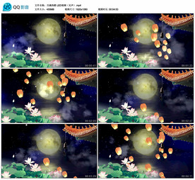 古典中秋圆月 舞台背景视频素材