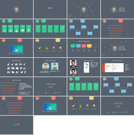 大气述职报告个人简历图表PPT