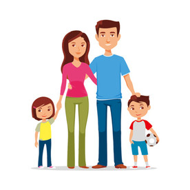 卡通一家人四口适量图片