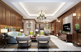 简欧 风格 客厅 餐厅 别墅