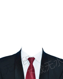 红色领带证件照西装正装模板