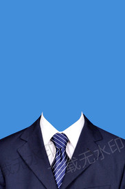 条纹男士证件照模板