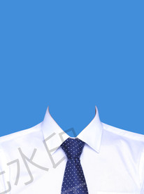 白衬衫蓝领带证件照模板