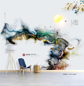 九鱼图 水墨画 新中式装饰画