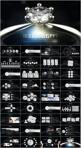 水晶钻石珠宝ppt动态模板