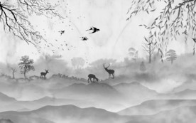 高清 中国风山水画 TIF分层