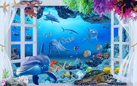海底世界背景墙