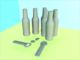 酒瓶模型 红酒架 C4D模型