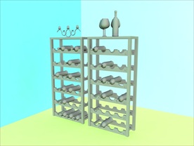 酒瓶模型 红酒架 C4D模型