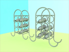 酒瓶模型 红酒架 C4D模型