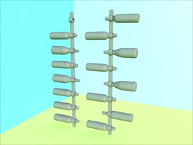 酒瓶模型 红酒架 C4D模型