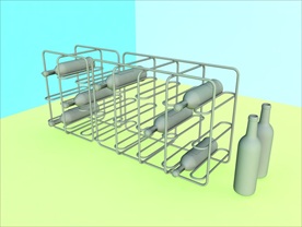 酒瓶模型 红酒架 C4D模型