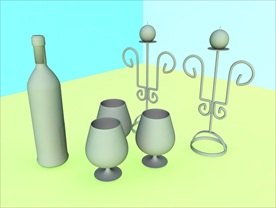 酒瓶模型 红酒架 C4D模型