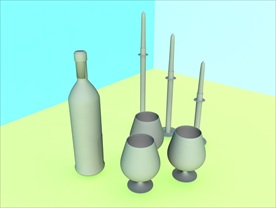 酒瓶模型 红酒架 C4D模型