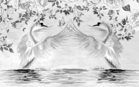 天鹅新品背景墙画 TIF分层