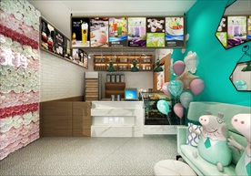 网红奶茶店3D模型