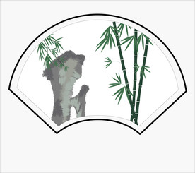 矢量图背景素材扇形窗画