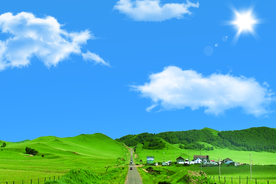 蓝天白云草原