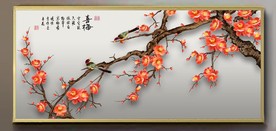 原创高清梅花喜鹊喜梅装饰画