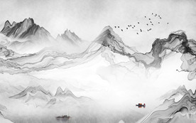 中式新意境山水画 TIF分层